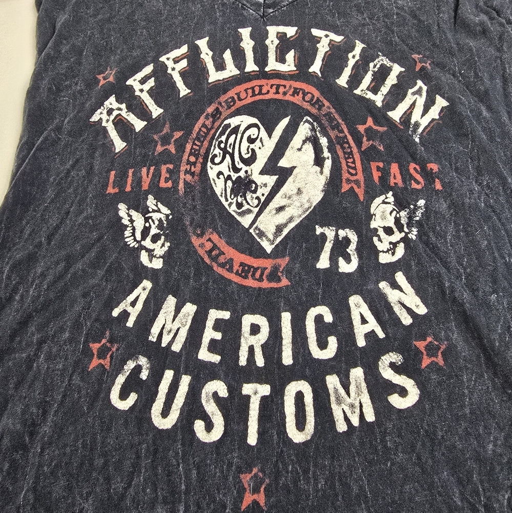 Vintage Affliction American Custom Long Fitted Shirt Y2K